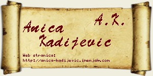 Anica Kadijević vizit kartica